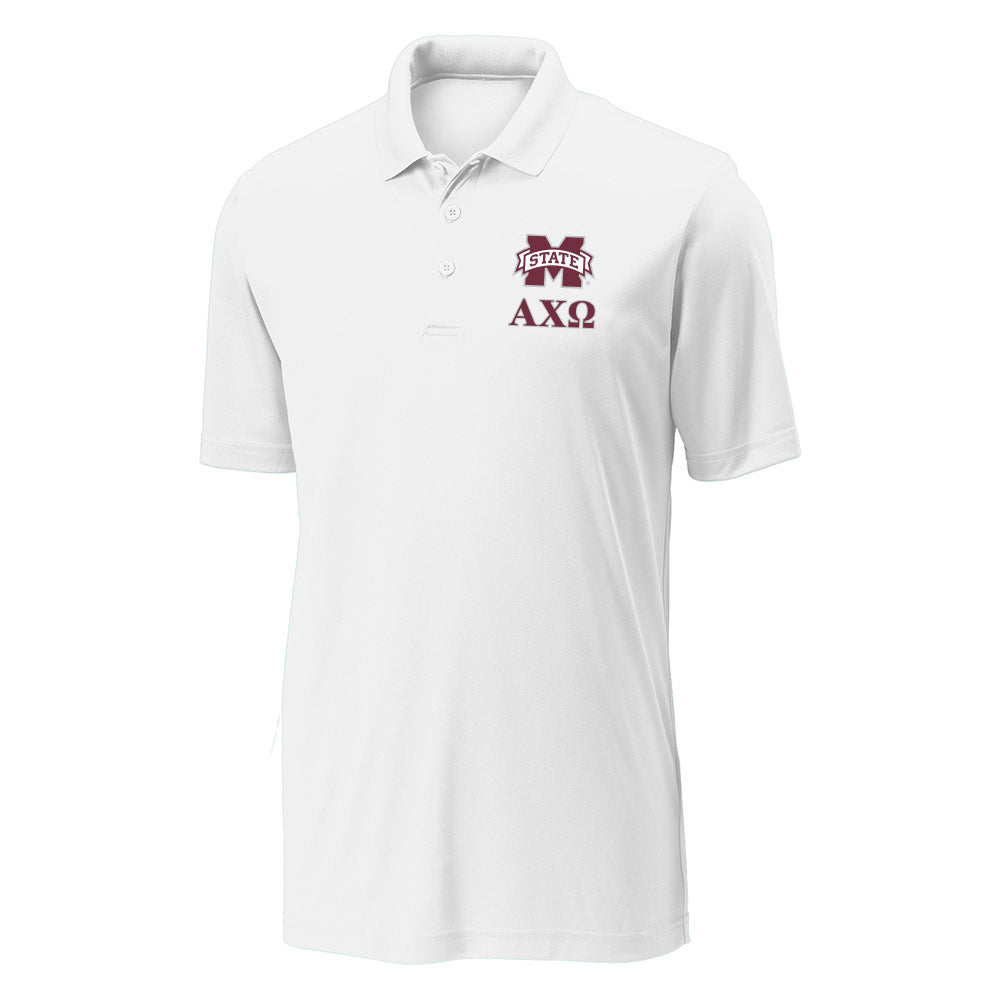 Mississippi State - Alpha Chi Omega : - Activewear Polo Shirt-0