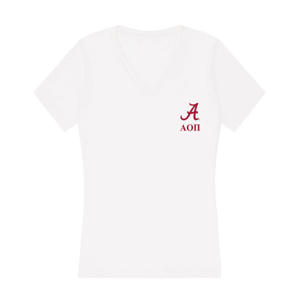 Alabama - Alpha Omicron Pi - Women's V-Neck T-Shirt-0