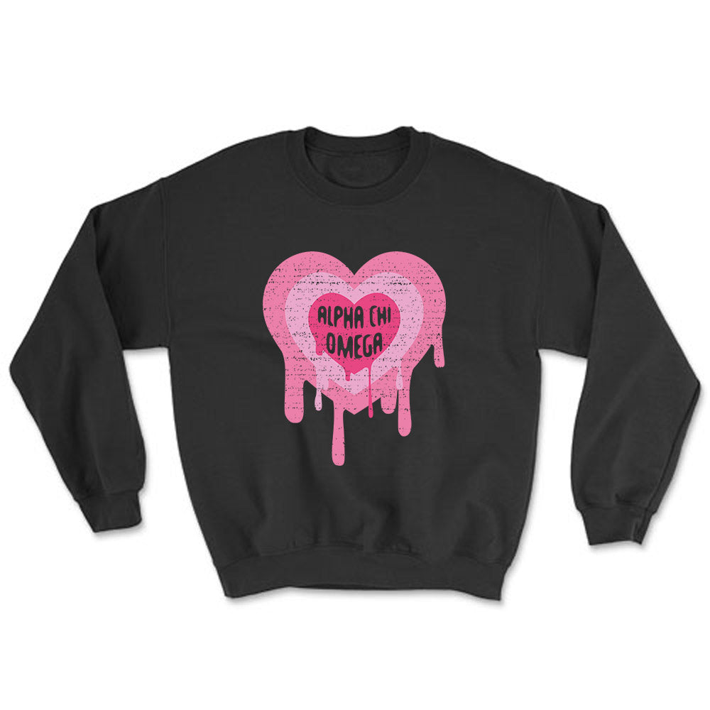 Alpha Chi Omega Drippy Crewneck Sweatshirt