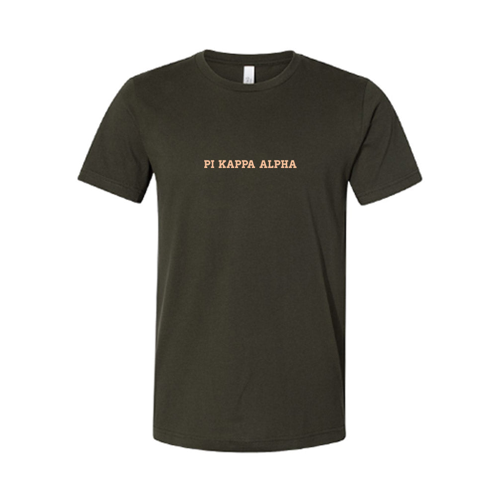 StakesMFG Pi Kappa Alpha Army T Shirt Dark Olive Large