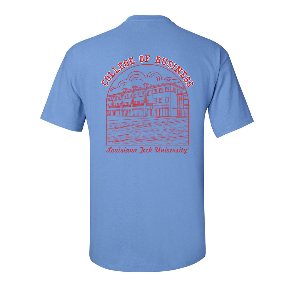 StakesMFG Louisiana Tech University - College of Business - Short Sleeve T-Shirt Carolina Blue / 4XL