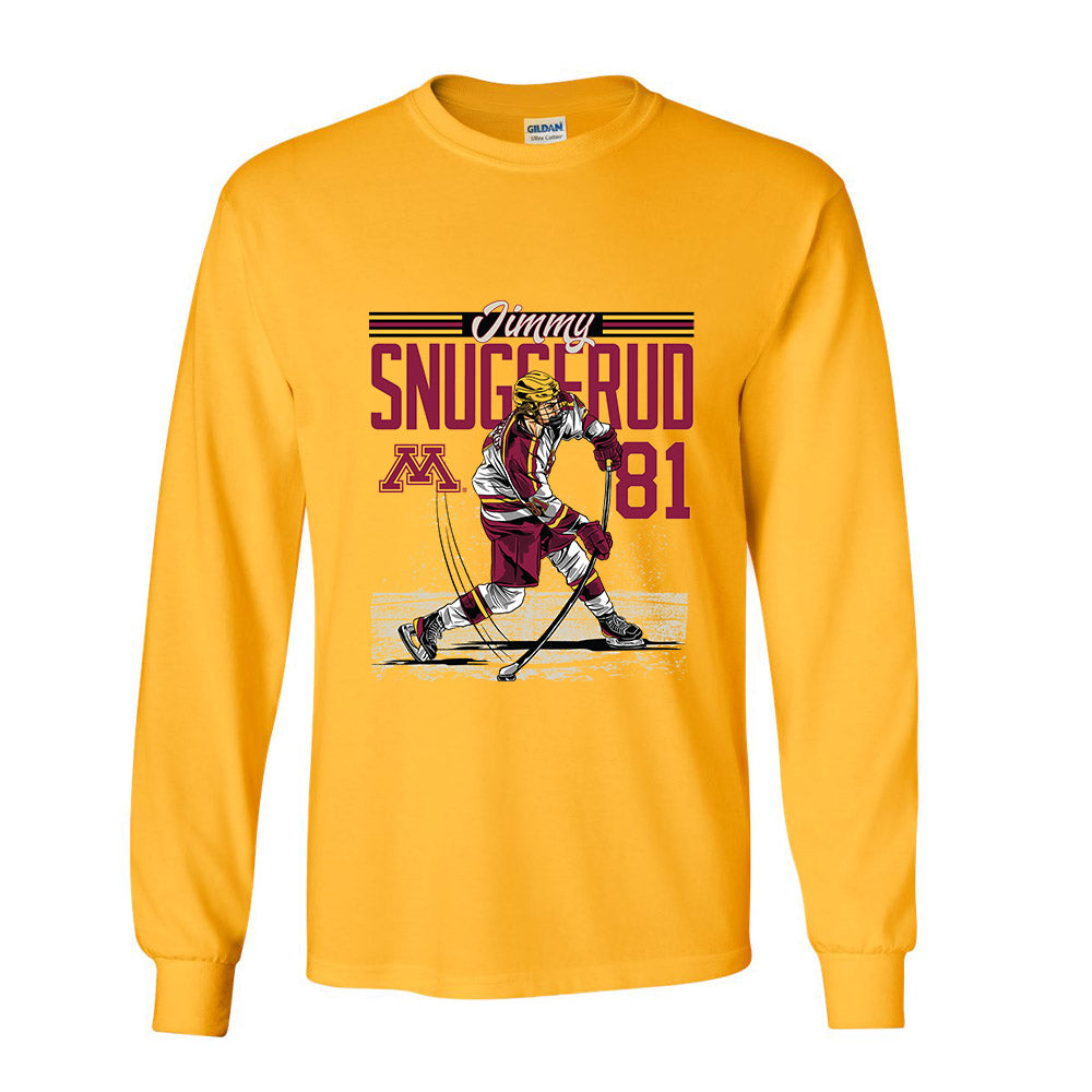 Minnesota - NCAA Men's Ice Hockey : Jimmy Snuggerud - Caricature Shirt